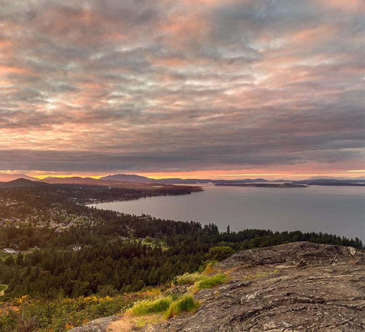 A view from the summit of PKOLS, formerly Mount Douglas park in Victoria, BC