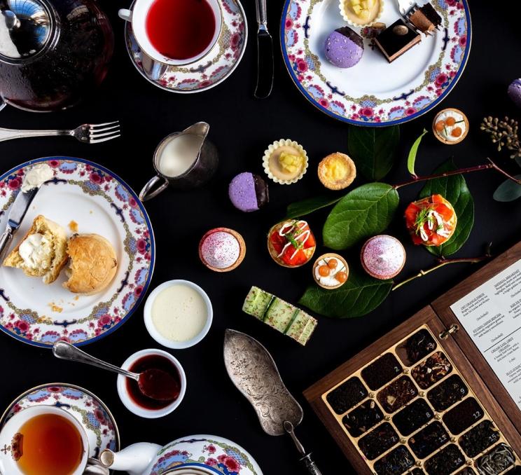 An arrangement of afternoon tea at the Fairmont Empress in Victoria, BC