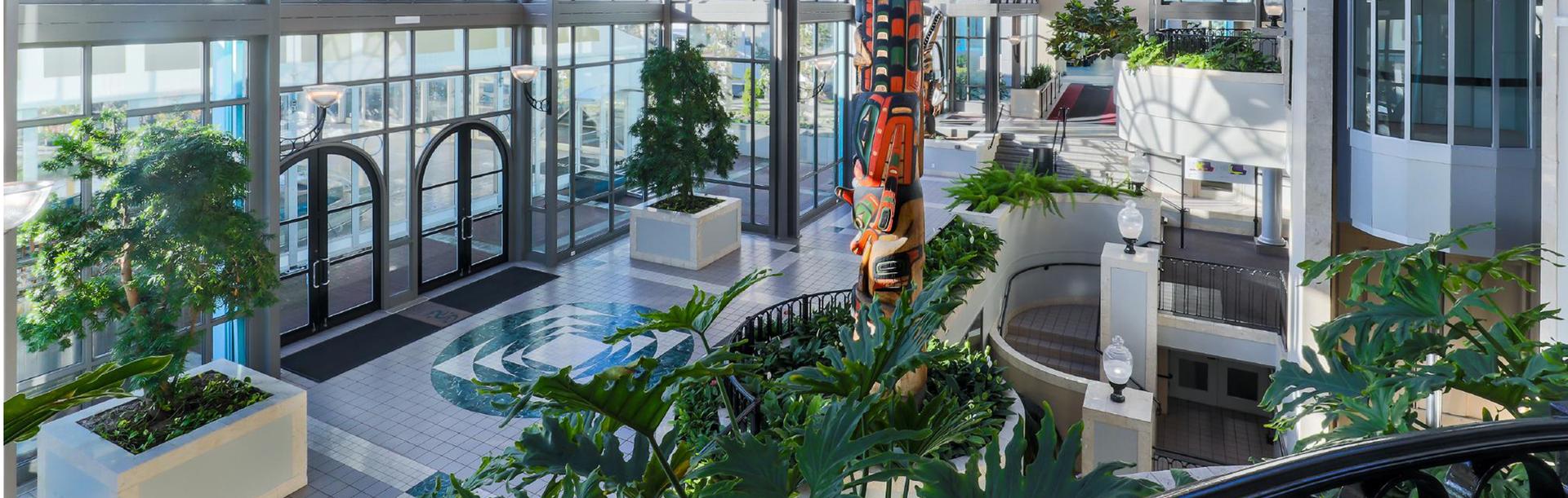 The interior of the Totem Atrium at the Victoria Conference Centre
