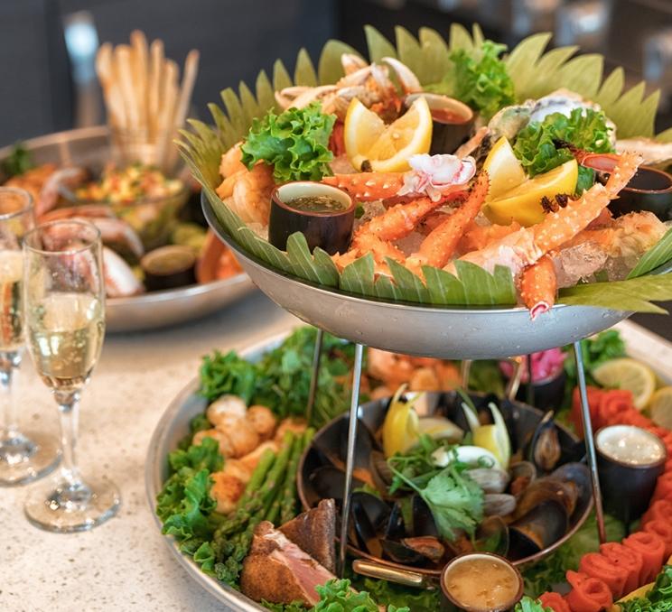 A seafood tower at the West Coast Grill in Greater Victoria, BC