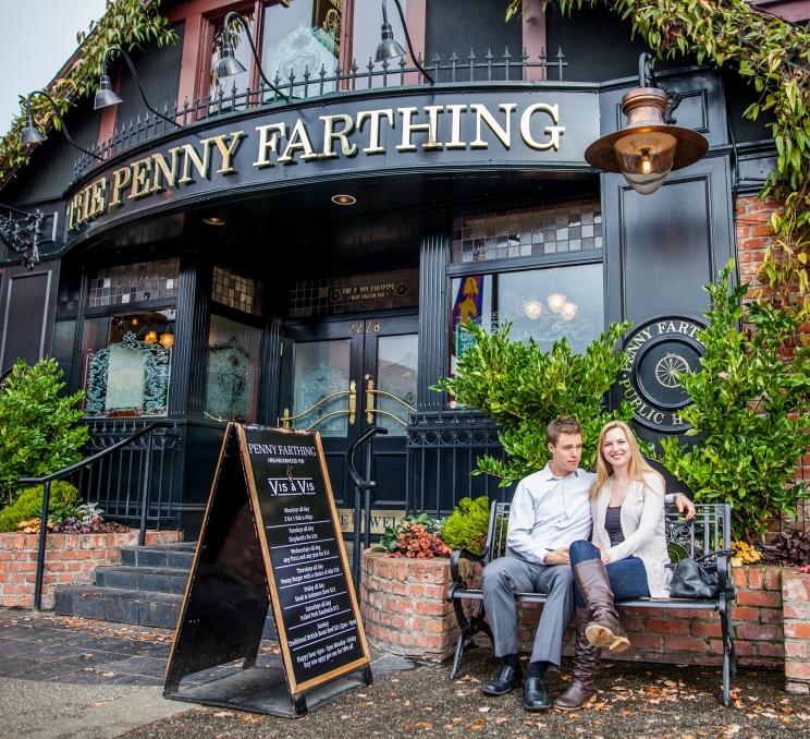 Couple near Penny Farthing entrance