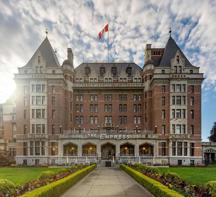 The Fairmont Empress at sunrise in Victoria, BC