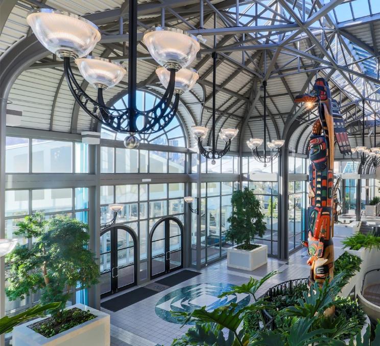 The interior of the Totem Atrium at the Victoria Conference Centre